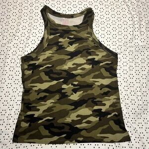 Camouflage muscle t shirt.